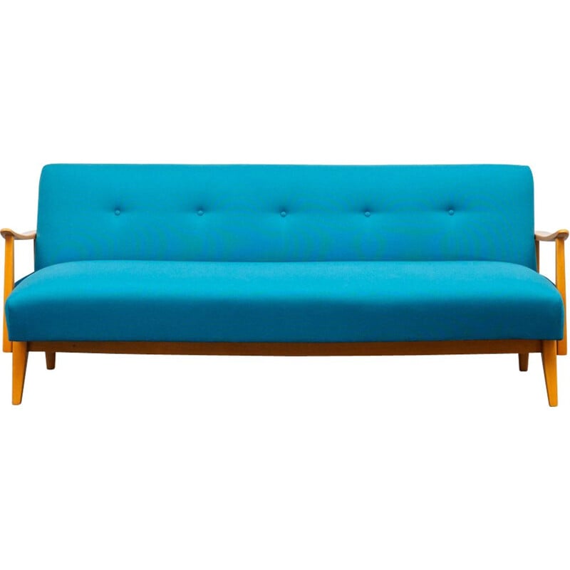 Vintage blue 3-seater sofa