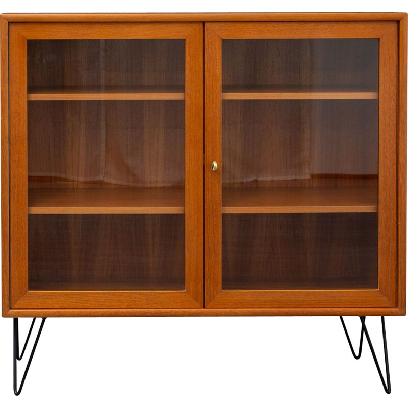 Vintage bookcase in teak with glass doors