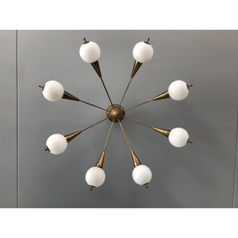 Large vintage brass "Sputnik" chandelier 