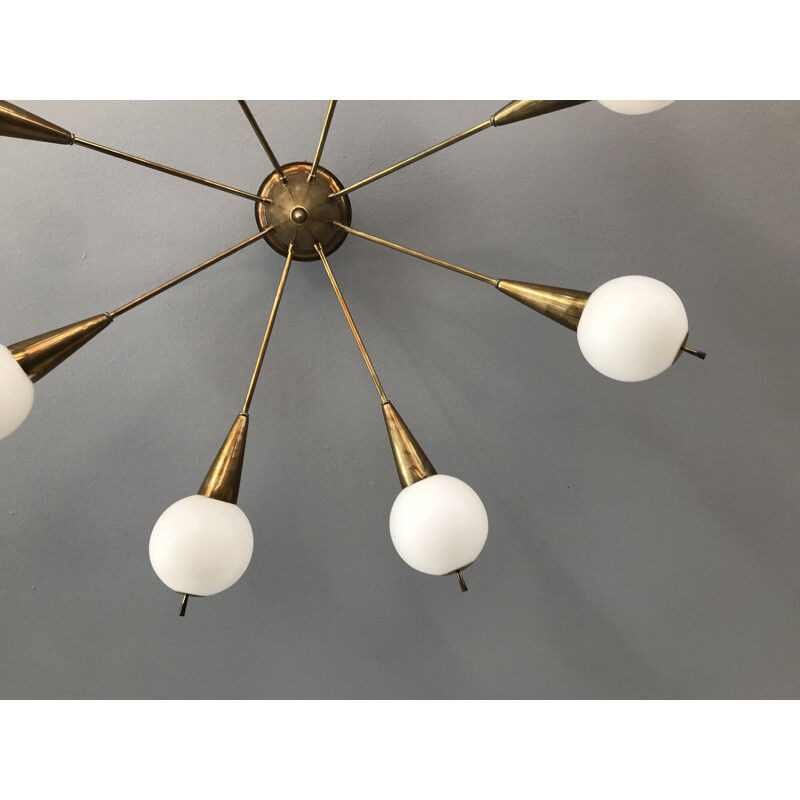 Large vintage brass "Sputnik" chandelier 