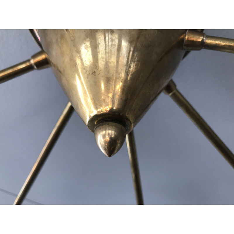 Large vintage brass "Sputnik" chandelier 