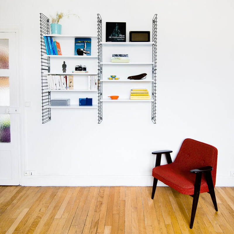 Black and white bookcase by Adrian Dekker for Tomado