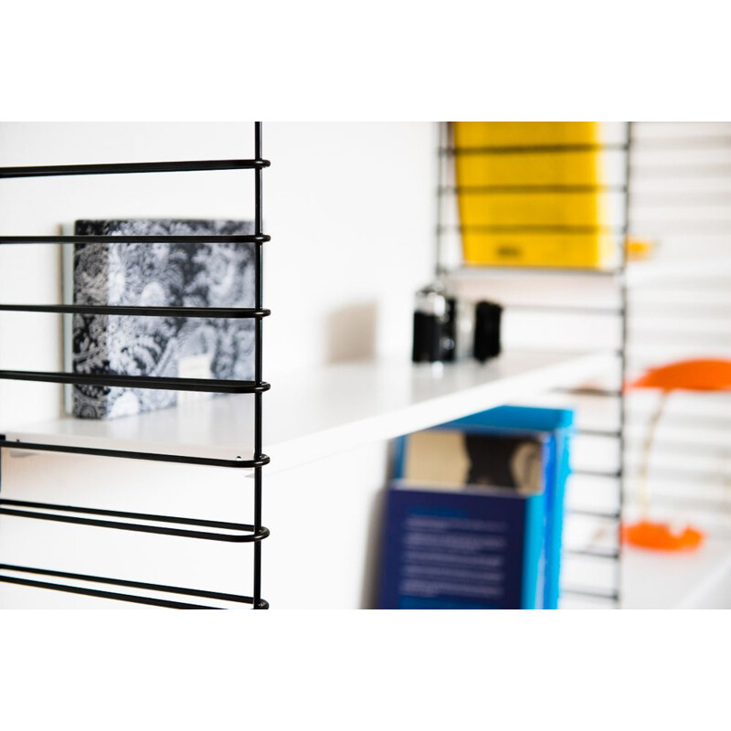 Large white and black bookcase by Adrian Dekker for Tomado