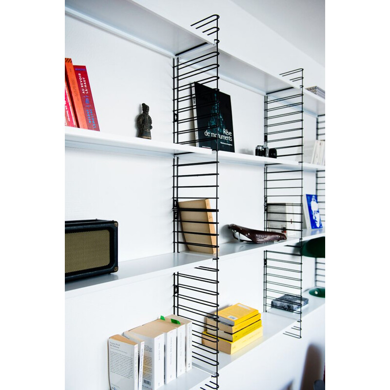 Large white and black bookcase by Adrian Dekker for Tomado