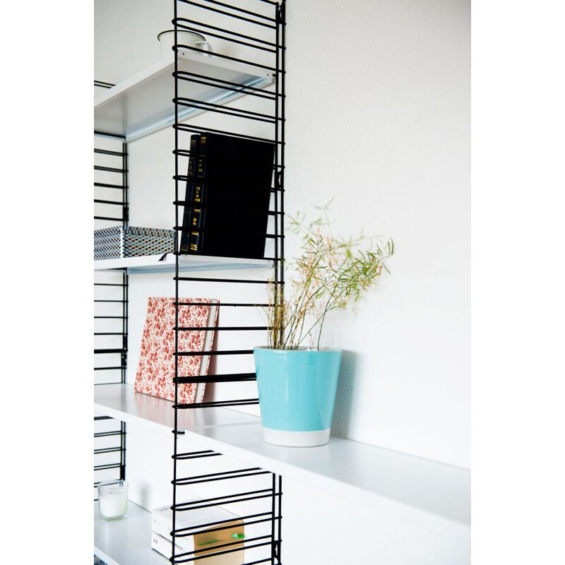 Large white and black bookcase by Adrian Dekker for Tomado