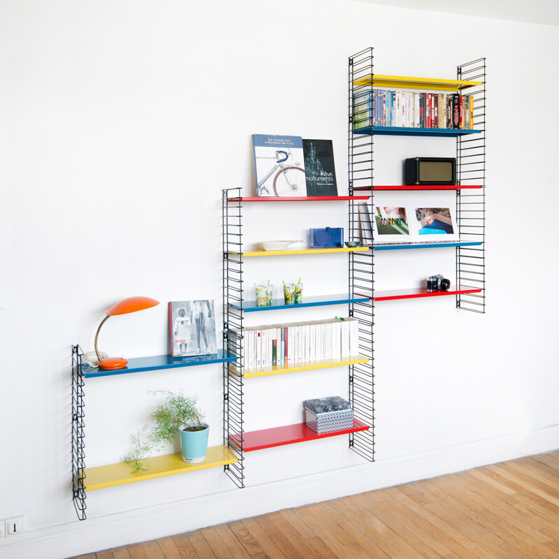 Large multicolored bookcase by Adrian Dekker for Tomado