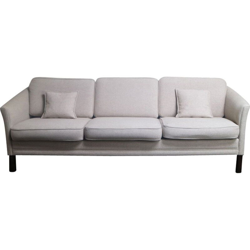 Vintage danish 3-seater grey sofa in wool