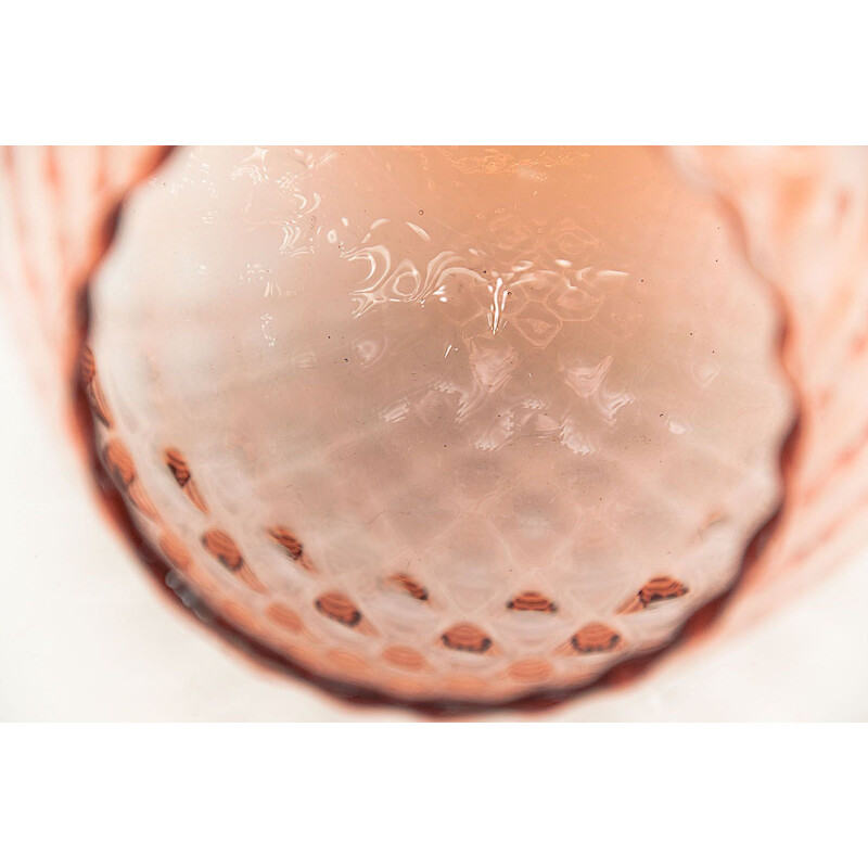Vase vintage italienne en verre rose