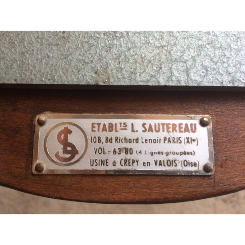 Tabouret vintage pivotant industriel par L. Sautereau