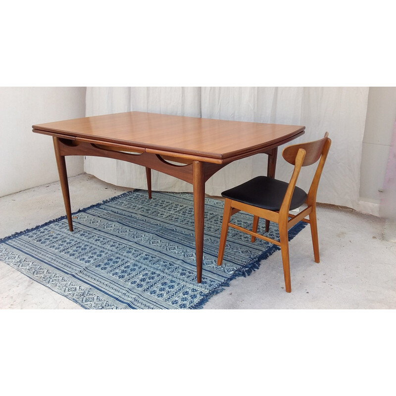 Vintage Scandinavian dining table in teak