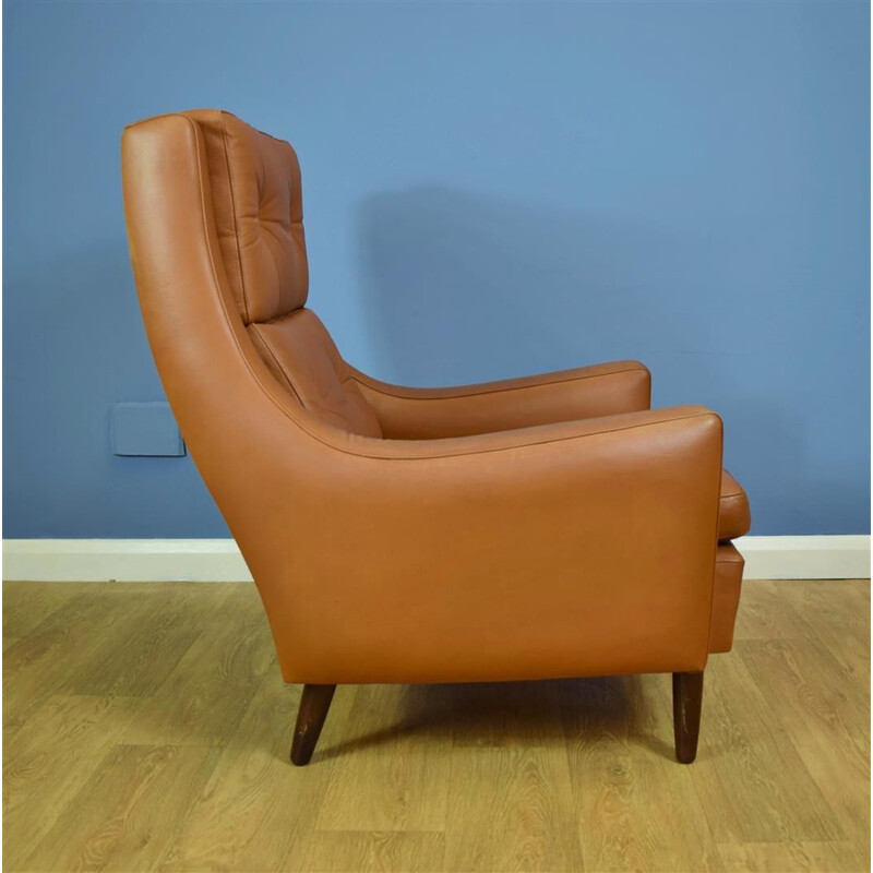 Fauteuil vintage danois en cuir