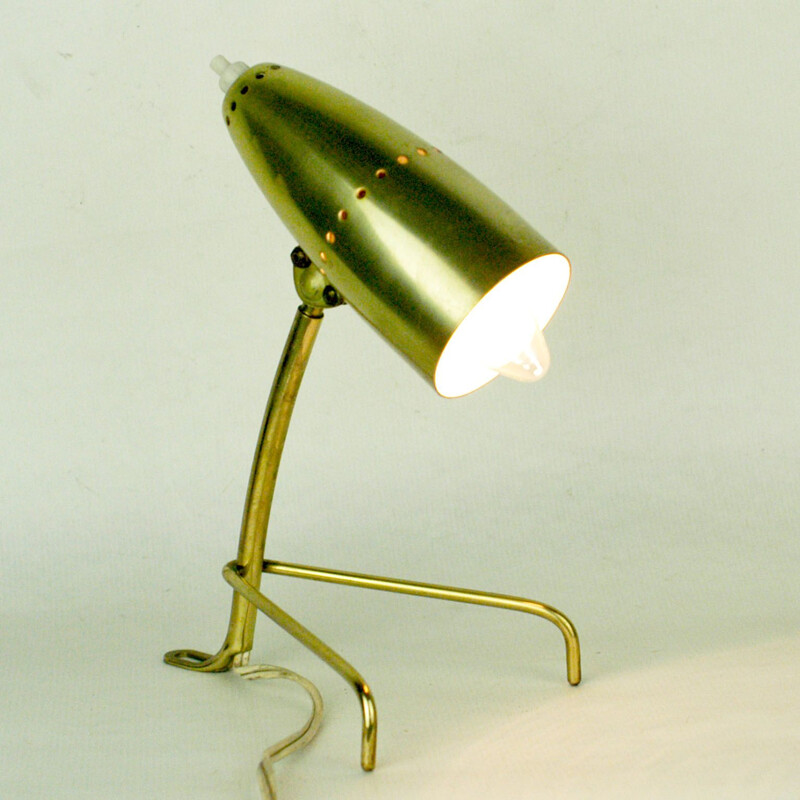 Set of 2 vintage Austrian table lamps in brass by Rupert Nikoll