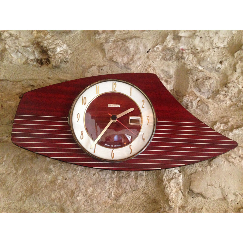 Horloge vintage français en formica par Bayard