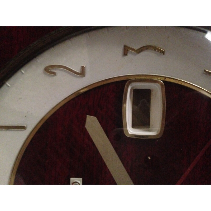 Vintage French wall clock in formica by Bayard