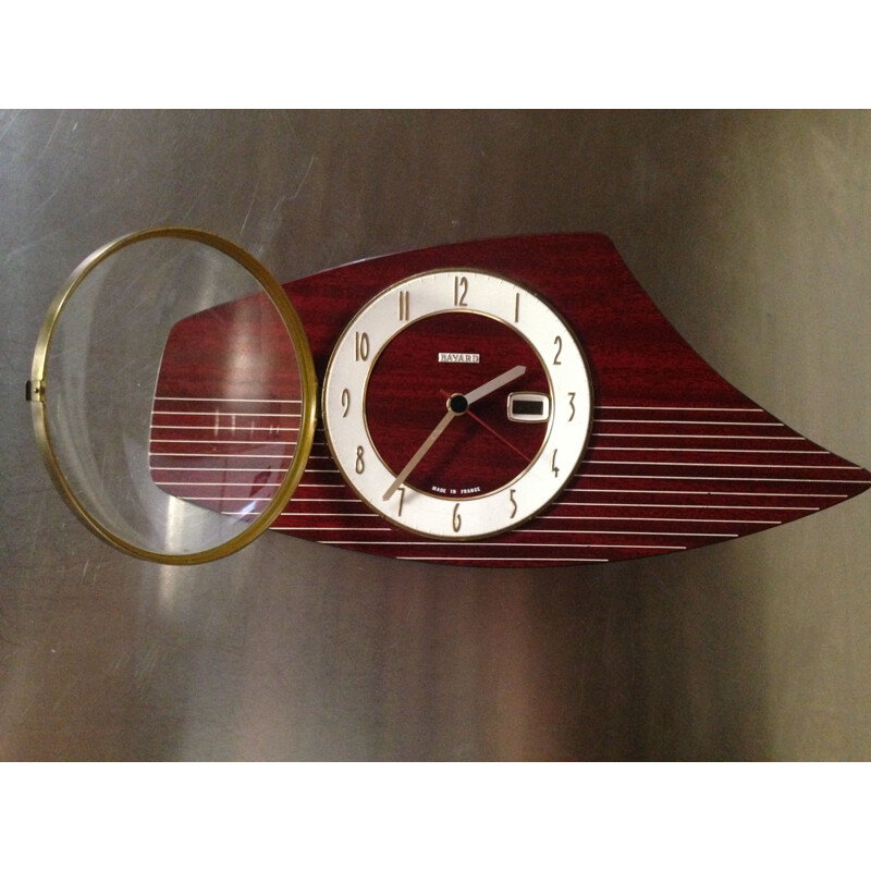Vintage French wall clock in formica by Bayard