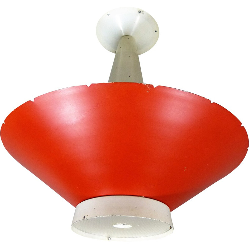 Ceiling Lamp in steel and plastic, JJM HOOGERVORST - 1950s