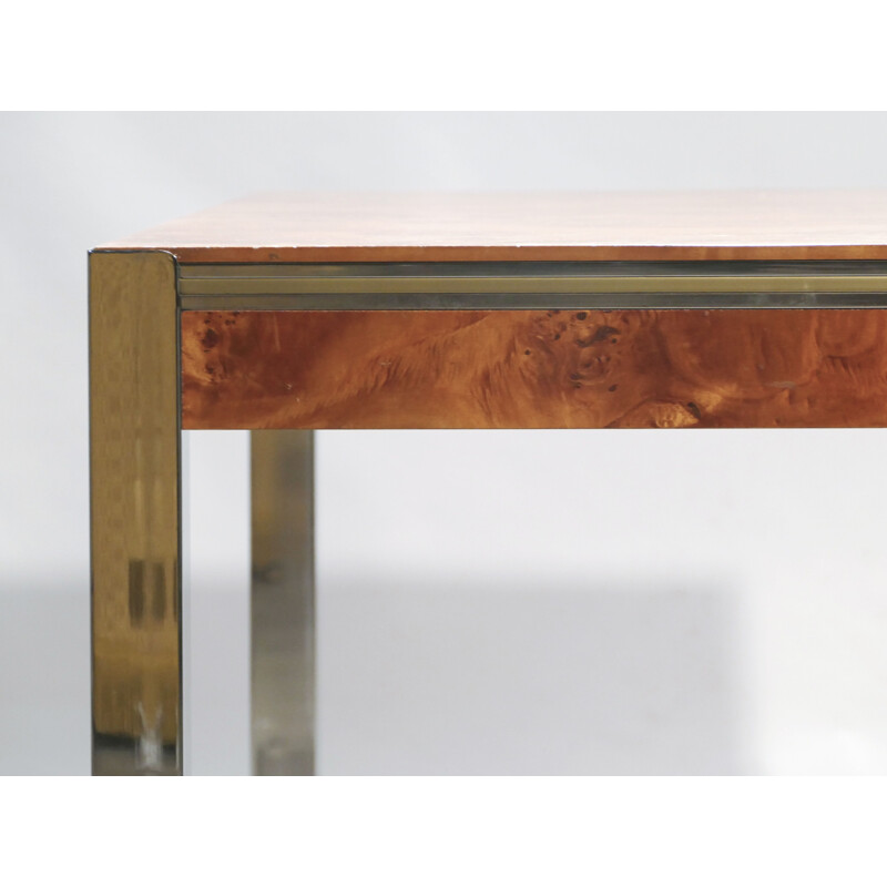 Dining table in chrome and brass 1970