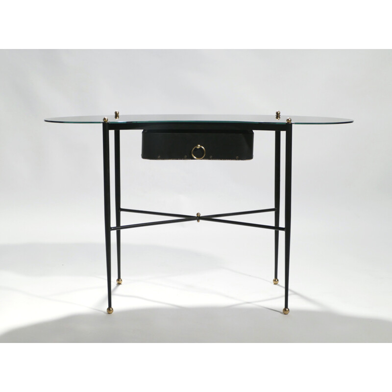 Vanity office and stool by Jacques Adnet 