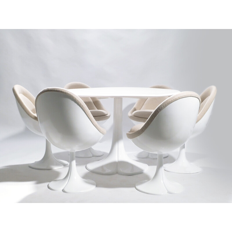 Vintage dining set in fiberglass by Pierre Paulin for Artifort