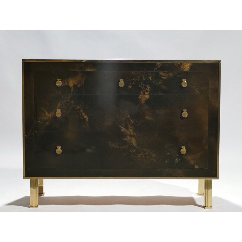 Vintage dresser in lacquered brass by Maison Jansen