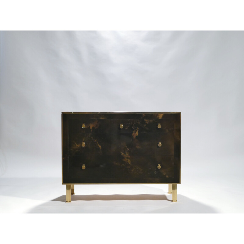 Vintage dresser in lacquered brass by Maison Jansen