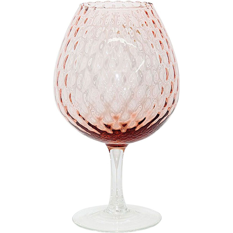 Vase vintage italienne en verre rose