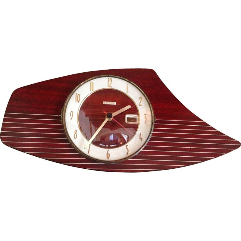 Horloge vintage français en formica par Bayard