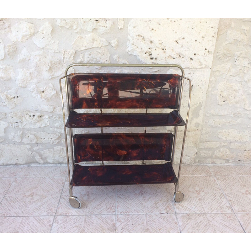 Vintage Italian serving cart in plexiglass and metal