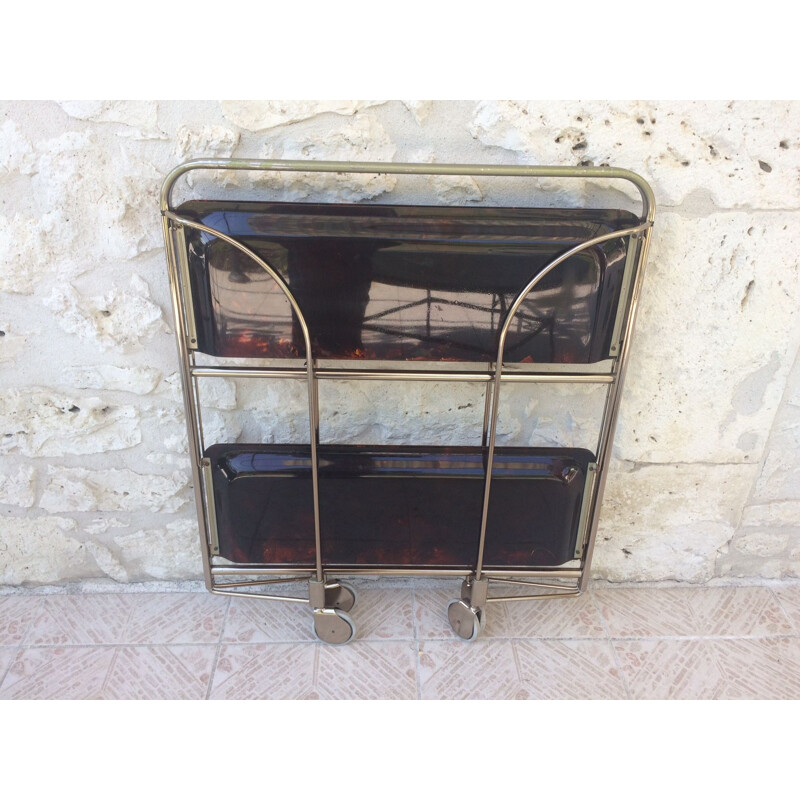 Vintage Italian serving cart in plexiglass and metal