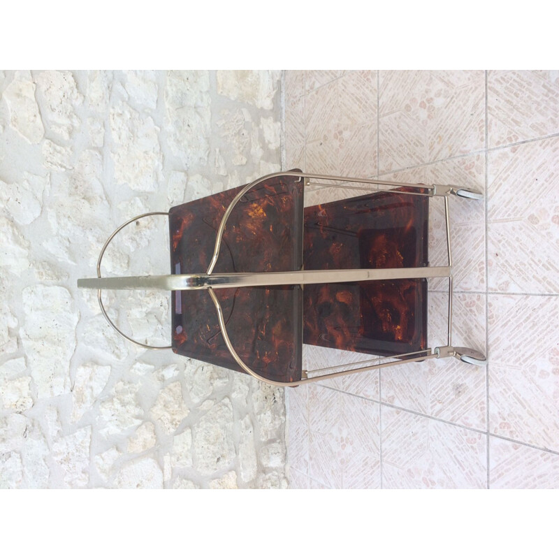 Vintage Italian serving cart in plexiglass and metal
