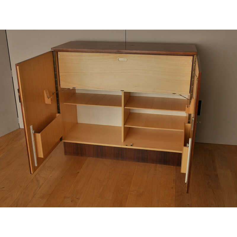 Bureau malle vintage en palissandre