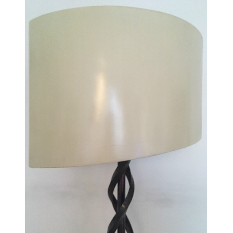 Sculptural vintage table lamp "DNA" in metal and Plexiglas, France 1980