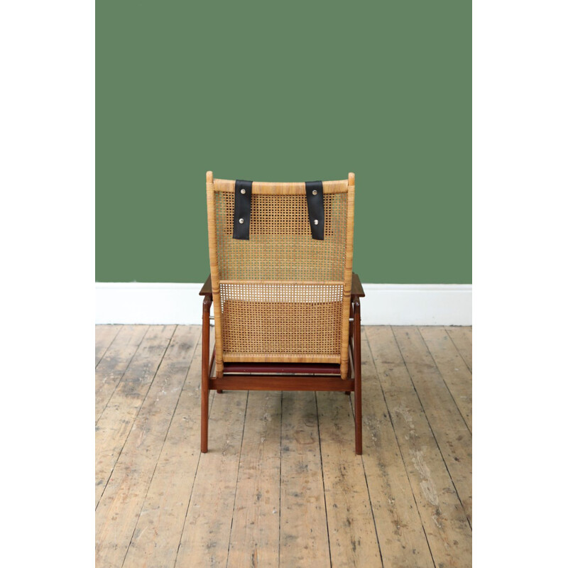 Vintage Dutch armchair in rattan by P.J. Muntendam for Gebroeders Jonkers