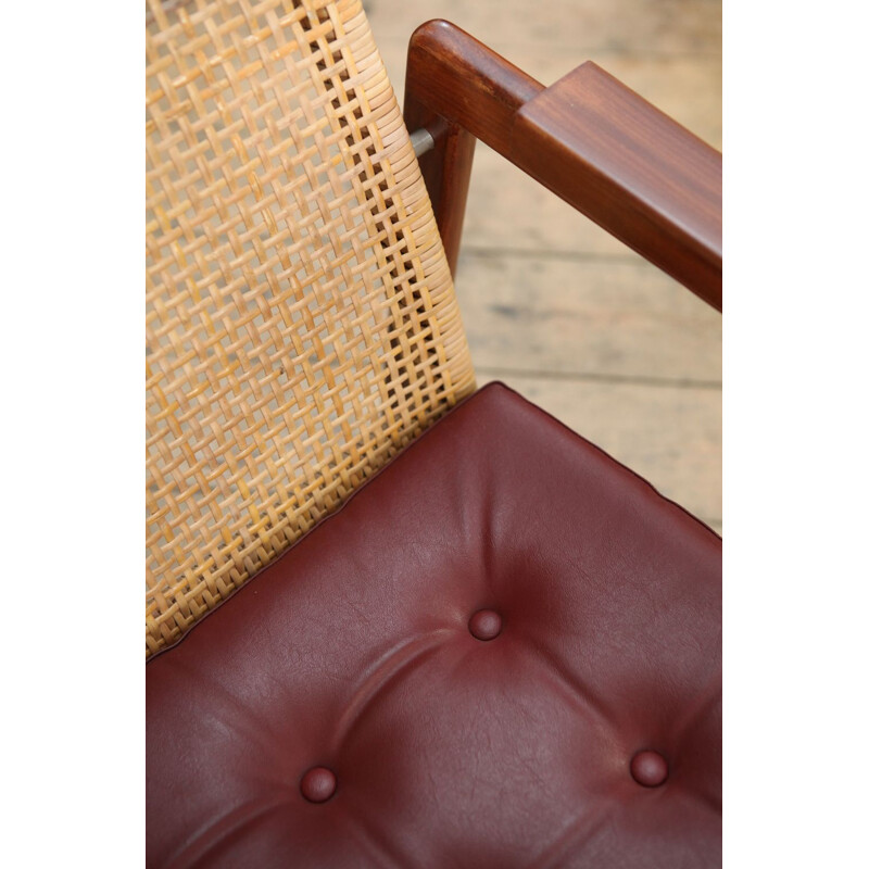 Vintage Dutch armchair in rattan by P.J. Muntendam for Gebroeders Jonkers