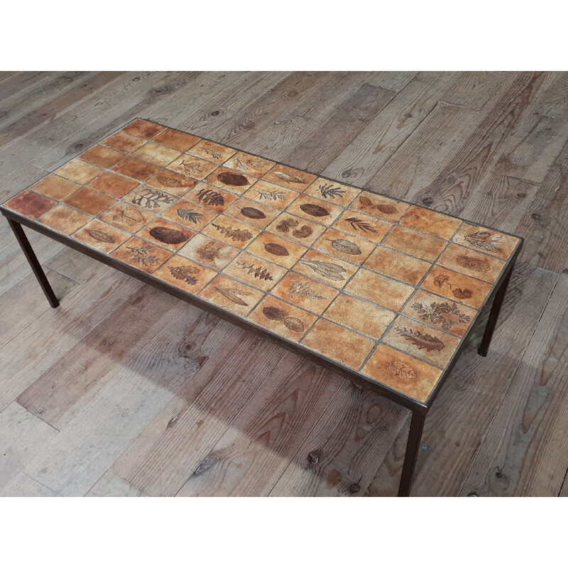 Table basse vintage par Roger Capron 