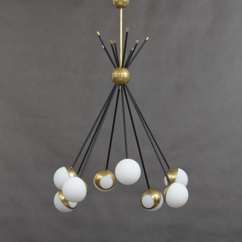 Vintage italian brass chandelier 