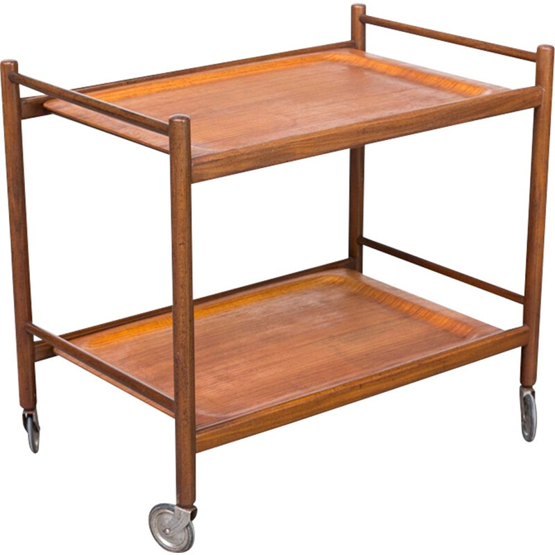 Vintage Danish serving trolley in teak