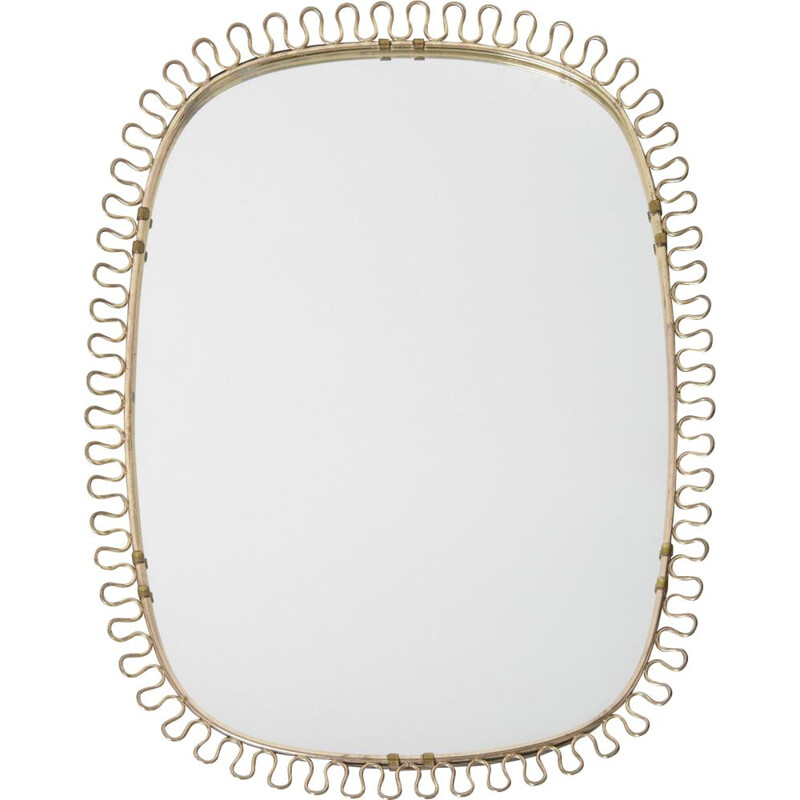 Vintage Swedish wall mirror in brass by Josef Frank