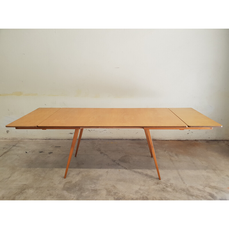 Vintage table in birch wood by André Sornay 