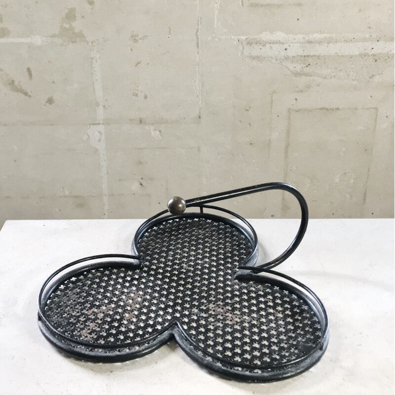 "Clover" french tray in metal & brass by Mathieu Matégot