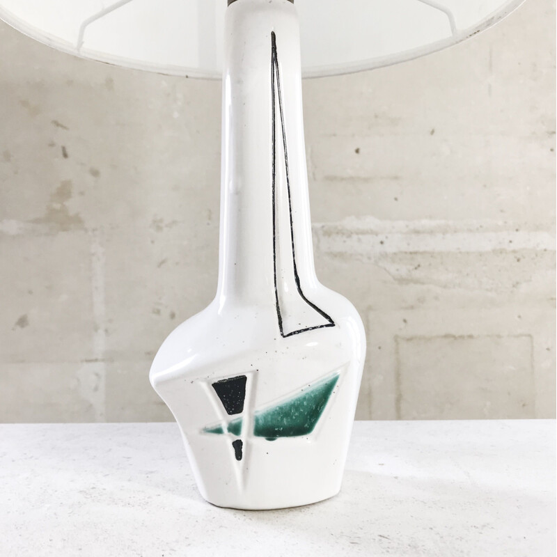 Lampada vintage a forma libera bianca, Francia 1960