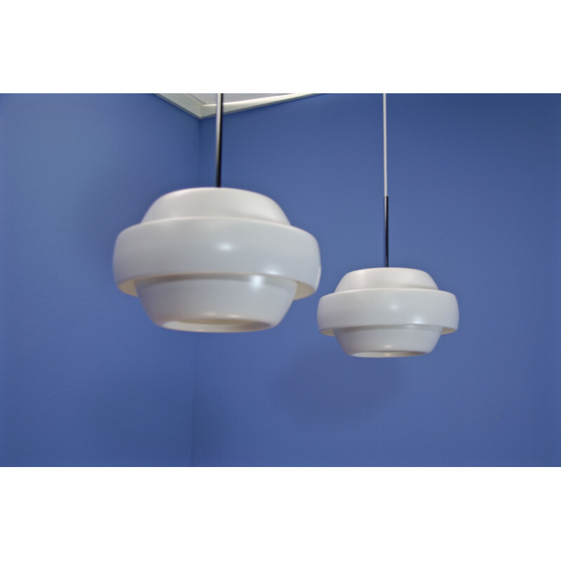 Set of 2 danish white pendant lamps