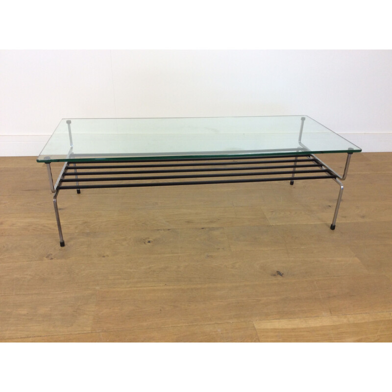 Vintage glass coffee table, Angletere 1960