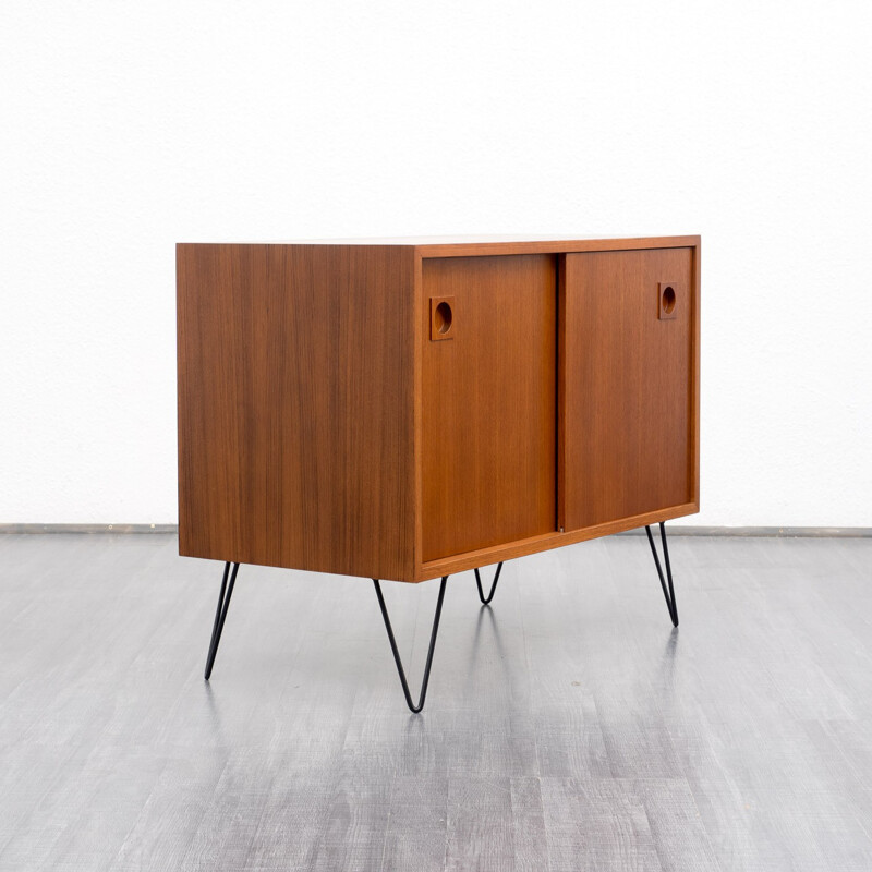 Chest in teak and black metal - 1960s