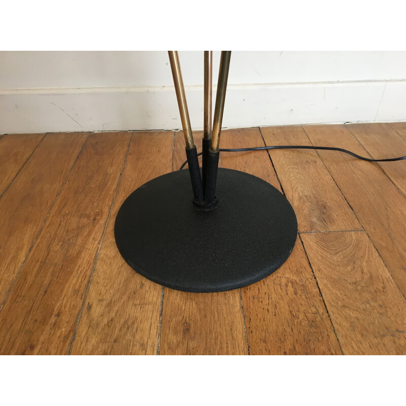 Vintage tripod floor lamp in brass