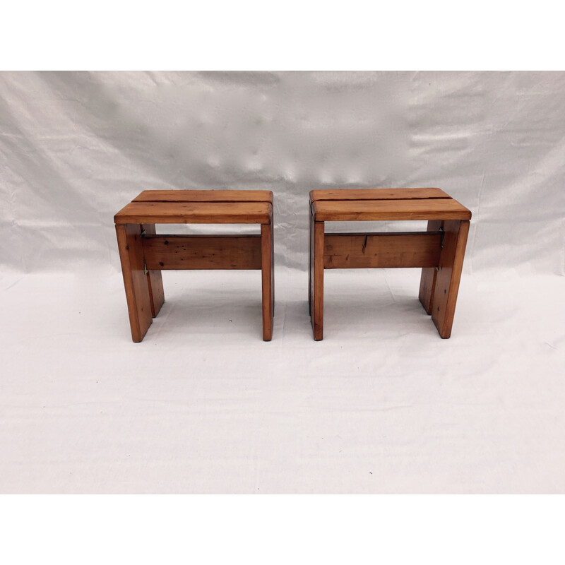 Pair of vintage stools by Charlotte Perriand for Arcs