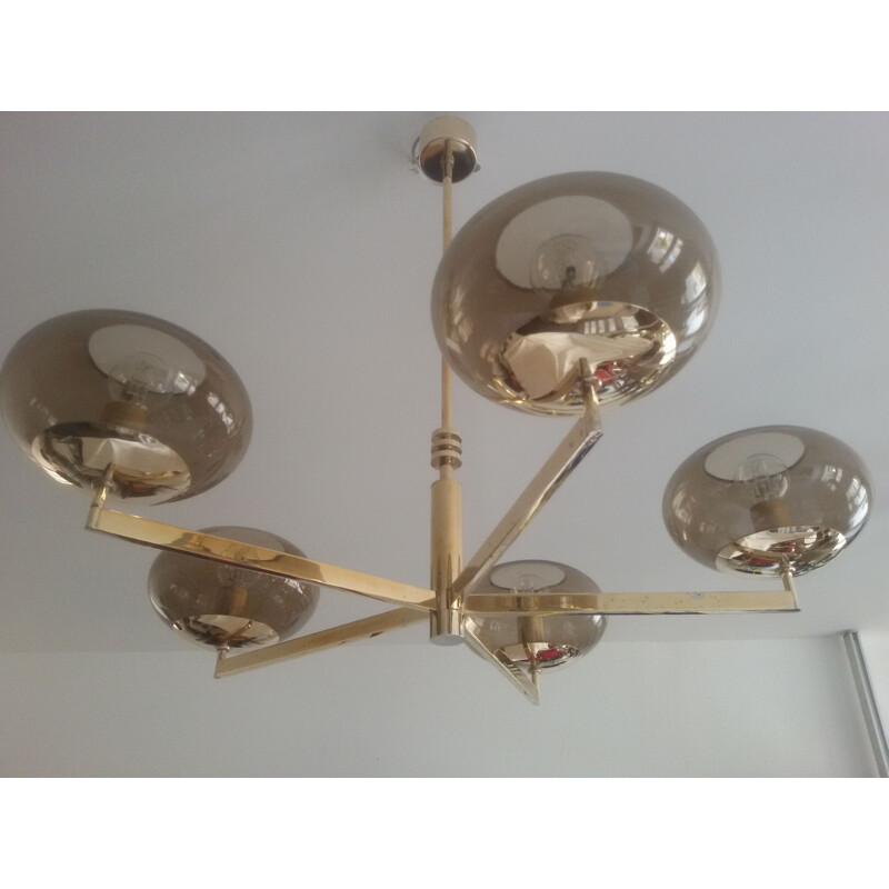 Vintage golden chandelier by Gaetano Sciolari