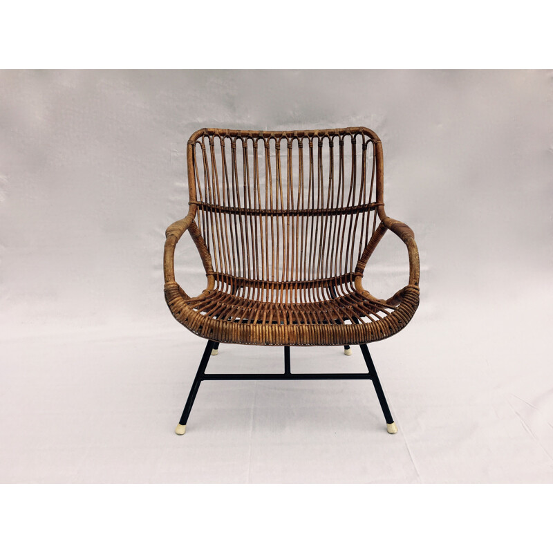 Vintage armchair in rattan
