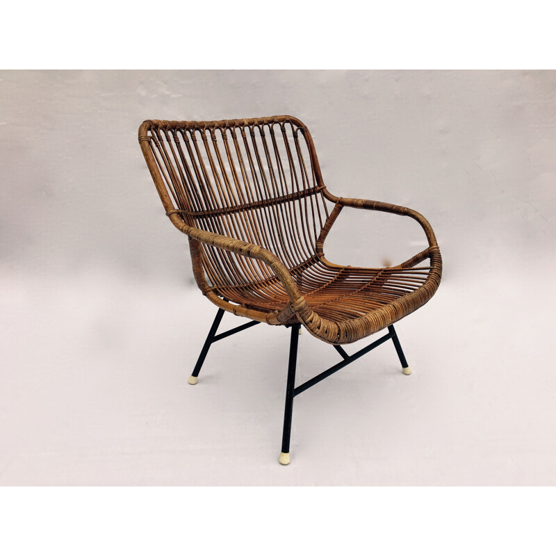 Vintage armchair in rattan