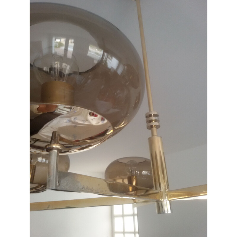 Vintage golden chandelier by Gaetano Sciolari